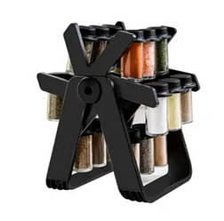 Органайзер для спецій і приправ, Набір 18 скляних ємностей на обертовому колесі, Орган Доставка по Україні