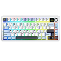 Бездротова механічна клавіатура AULA F75 MAX з TFT-дисплеєм (2,4 ГГц / BT / Wire) (кирилиця) [Біла]