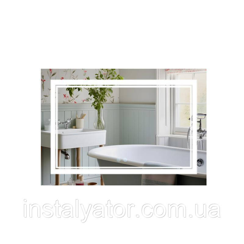 Дзеркало Qtap Cardinal 1200х800 з LED-підсвічуванням Touch, з антизапотіванням, з димером, рег. темп. кольору, фото 1