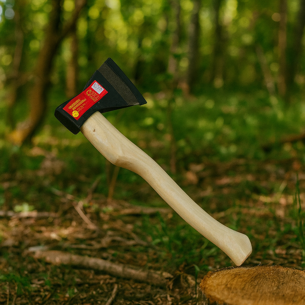 Сокира Уральська 900 г з дерев’яною ручкою, міцна сталь, для заготівлі дров та обробки деревини, фото 1