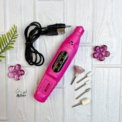 Машинка для манікюру та педикюру Nail Polisher 20000 об/хв фрезер ручка 5 насадок 220V Рожевий