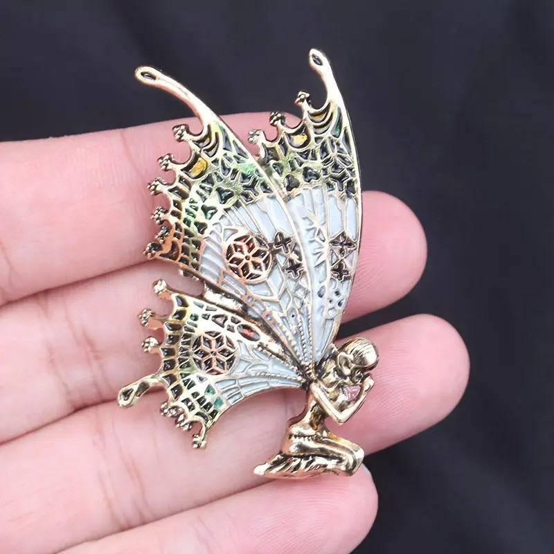 Брошка золотиста у вигляді феї ангела 5 см AurumLux207, фото 1