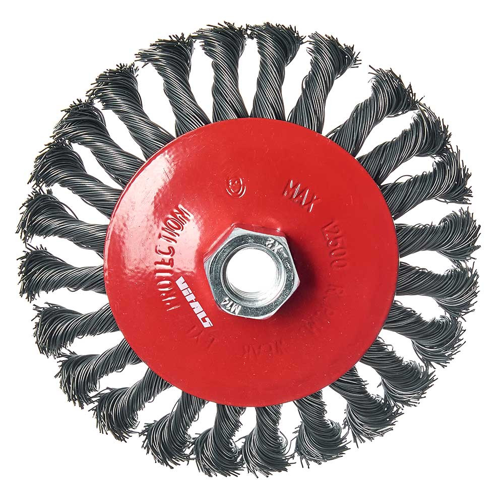 Щітка конічна Vitals плетена сталь 125 мм М14, 0,5 мм, фото 1