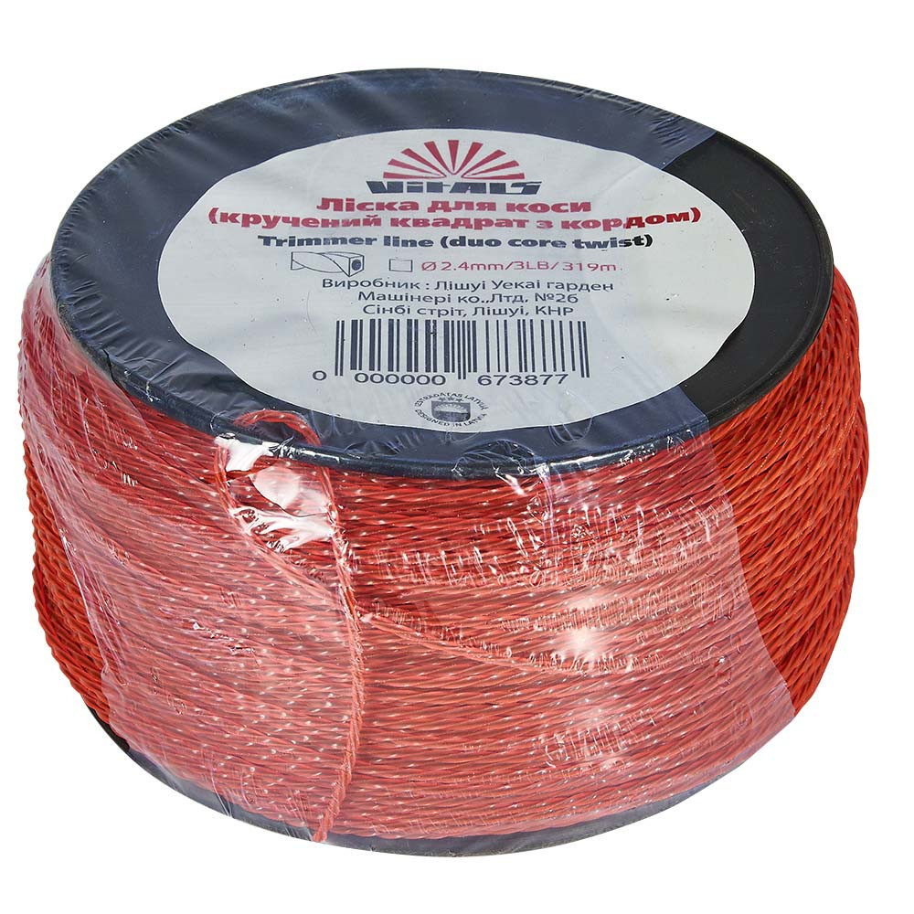 Волосінь для тримерів в бухті Vitals (кручений квадрат із кордом) 2.4мм*3LB (319 м.), фото 1
