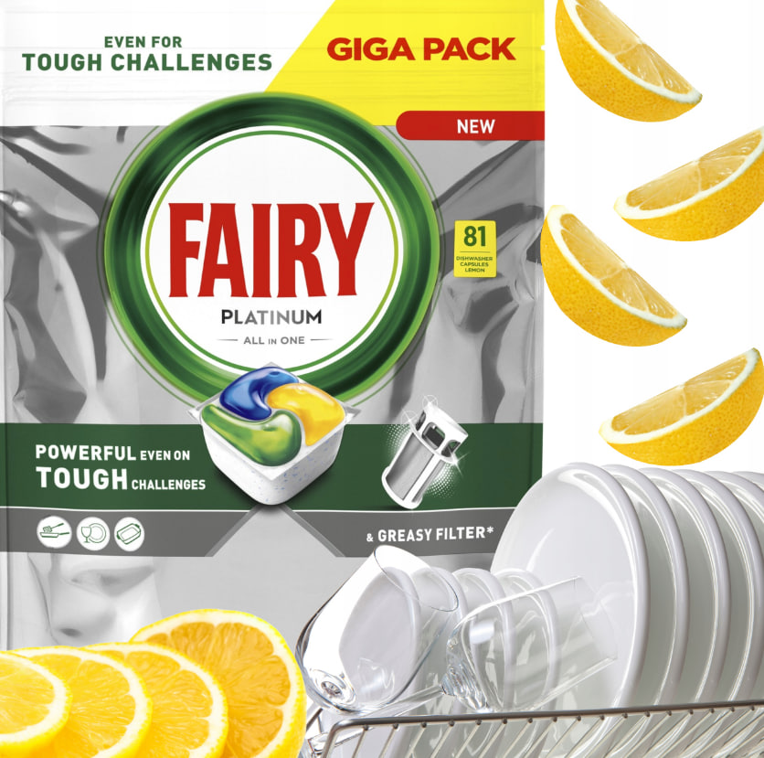 Капсули для посудомийної машини Fairy Platinum All In One, лимон, 81 шт. 02904, фото 1