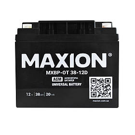 Промисловий акумулятор AGM MAXION MXBP-OT 38-12D (12V, 38Ah, -/+)