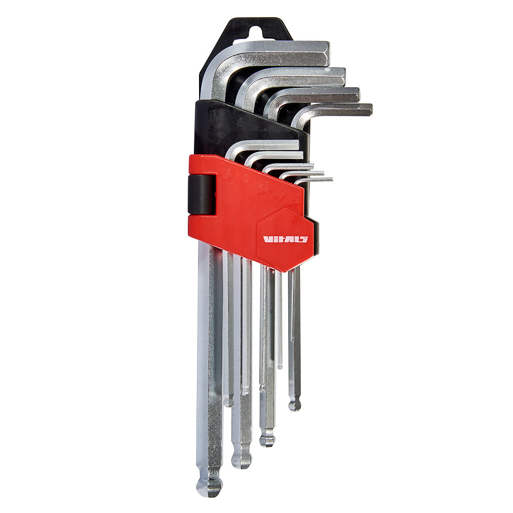 Набір ключів шестигранних з кулею 9 шт. 1,5–10 мм Vitals Master, фото 1