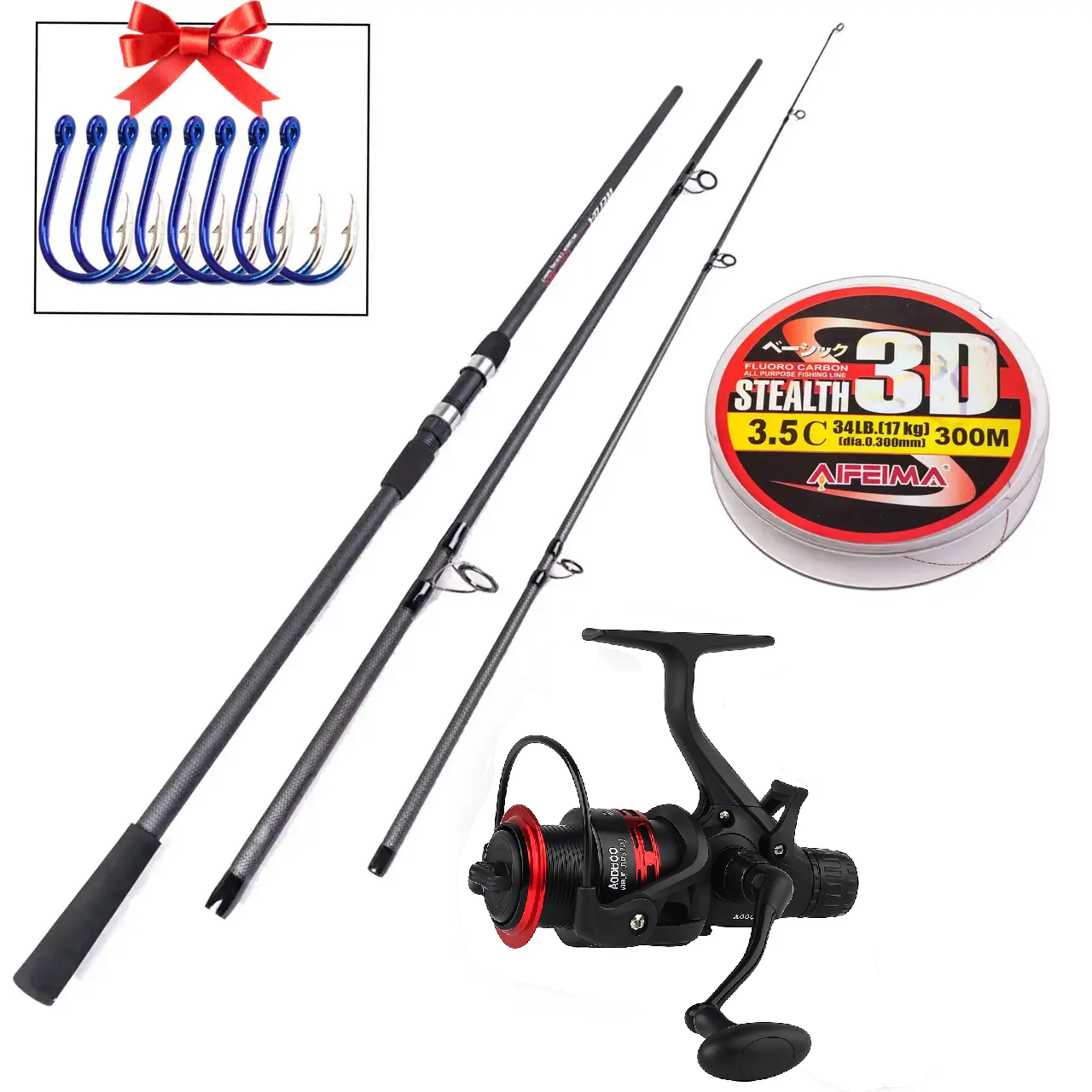 Короповий набір Weida Carp 3,60 м тест 80-240 g Котушка  Lizard AO  5000 c бейтраннером Лісочка 3D 300м