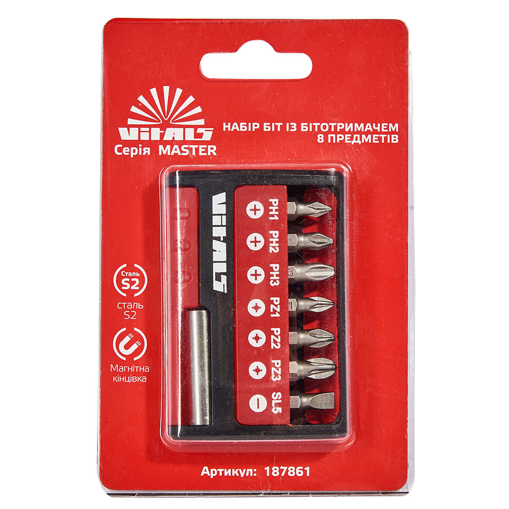 Набір біт з тримачем 7 предметів Vitals Master, фото 1