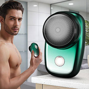 Бритва мініатюрна Brawless MINI 76-9/HX-709  бездротова, акумуляторна, USB-зарядка, Зелений градієнт (YAB), фото 1