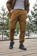 Мужские зимние штаны карго койот softshell флисовые, Утепленные брюки цвета койот с карманами на зиму