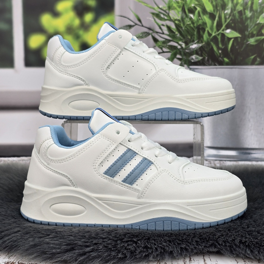 Кросівки жіночі Swin білі з блакитним еко-шкіра демісезонні 8074