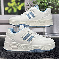 Кросівки жіночі Swin білі з блакитним еко-шкіра демісезонні 8074, фото 2