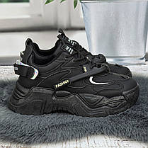 Кросівки жіночі Swin Shoes чорні на об'ємній підошві демісезонні 8075, фото 4