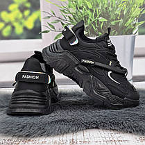 Кросівки жіночі Swin Shoes чорні на об'ємній підошві демісезонні 8075, фото 5