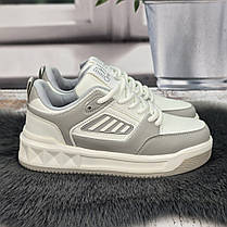 Кросівки жіночі Y.TOP білі із сірим еко-шкіра демісезонні 8080, фото 4