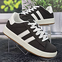 Кросівки жіночі Swin графітові демісезонні на рівній підошві 8073, фото 3