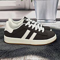 Кросівки жіночі Swin графітові демісезонні на рівній підошві 8073, фото 4