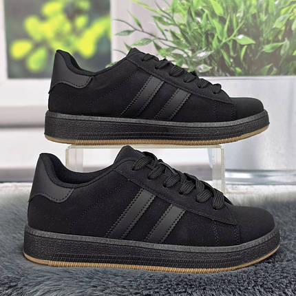 Кросівки жіночі Swin чорні демісезонні на рівній підошві 8073, фото 1