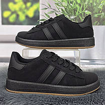 Кросівки жіночі Swin чорні демісезонні на рівній підошві 8073, фото 2