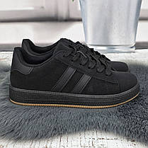 Кросівки жіночі Swin чорні демісезонні на рівній підошві 8073, фото 4