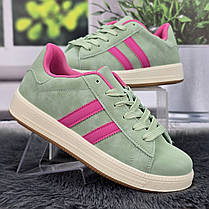 Кросівки жіночі Swin оливкові демісезонні на рівній підошві 8073, фото 3