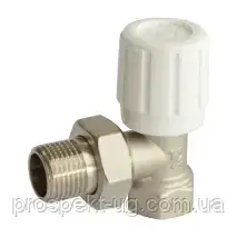 Вентиль радіаторний Ду15 (1/2") верхній кутовий латунний нікель