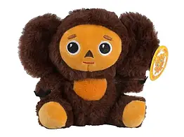 Дитяча м'яка іграшка Чебурашка 25 см плюшева подушка обіймашка з великими очима та вухами