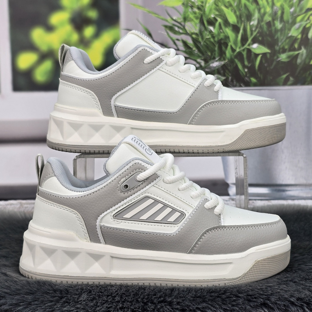 Кросівки жіночі Y.TOP білі із сірим еко-шкіра демісезонні 8080, фото 1