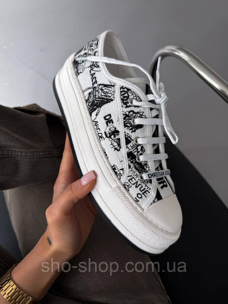 Кроссовки Dior Walk-N  Platform White/Black Premium ⭐️, фото 1