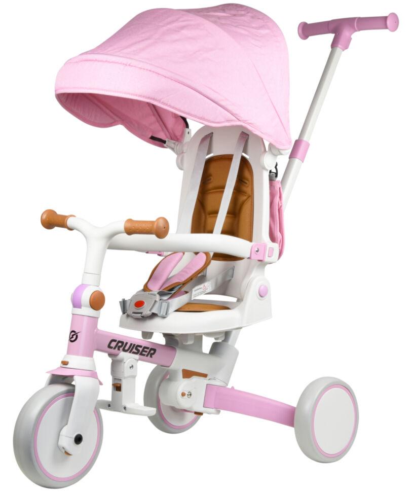 Беговел-трицикл 6в1 Cruiser Milano 002 з сумкою, дитячий триколісний велосипед, трансформер з батьківською ручкою і козирком, фото 1