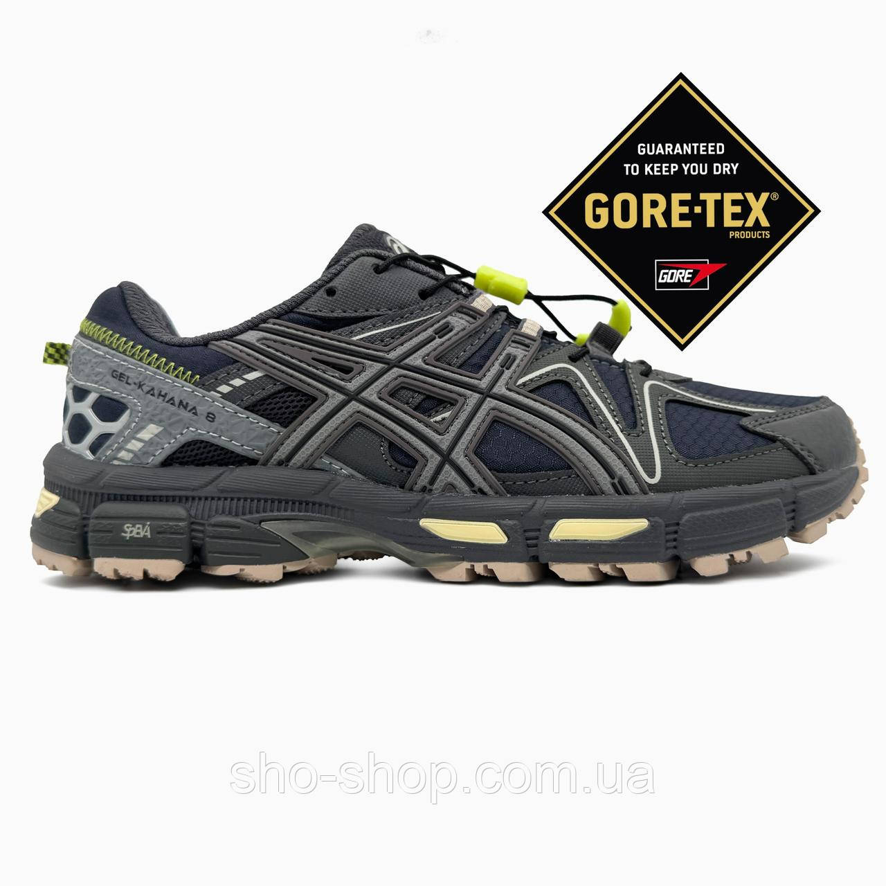 Кроссовки Asics  Gel-Kahana 8 Black/Grey/Green Gore-Tex, фото 1