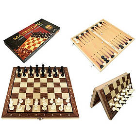 Набір настільних ігор "Шахи, нарди, шашки 3 в 1" Bambi W2801M, Toyman
