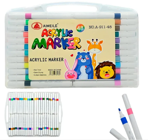 Набір маркерів 48шт. акрилові A-911-48 у боксі