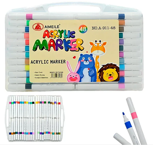 Набір маркерів 48шт. акрилові A-911-48 у боксі, фото 1