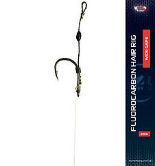 Готовий флюорокарбоновий повідець з м'яким волосом W4C FLUOROCARBON HAIR RIG, гачок WIDE GAPE № 8