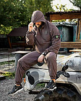 Тактичний спортивний костюм Stone Island штани кофта-краш Комплект Стон Айленд коричневий