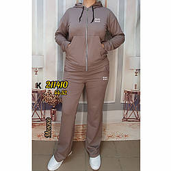 Жіночий костюм з кофтою на блискавці кольору Моко "MiuMiu" Розміри: 44,46,48,50,52 (31108-1)