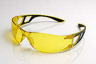 Очки защитные жёлтые СИЛА КОНТРАСТ, поликарбонат, антицарапины, защита от ультрафиолета