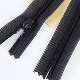 Потаємна блискавка 18см Китай нейлонова основа колір чорний, фото 2