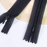 Потаємна блискавка 18см Китай нейлонова основа колір чорний, фото 3