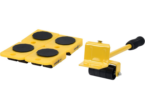 Набір VOREL 87245 для переміщення меблів — 5 елементів, вантажопідйомність до 150 кг, ролики Ø 70 мм з важелем, фото 1