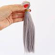Волосся пряме-трес, сіре 15см*100см, фото 3