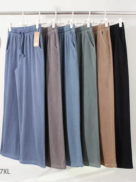 Штани жіночі палаццо з котонової тканини в різних кольорах батали розміри від 50 по 56
