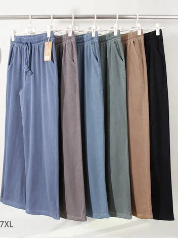 Штани жіночі палаццо з котонової тканини в різних кольорах батали розміри від 50 по 56, фото 1