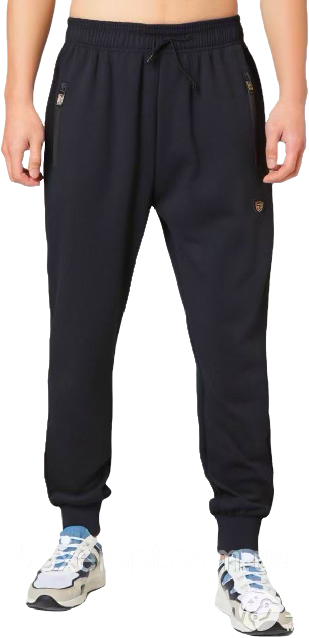 Штани спортивні чоловічі з кишенями Black Cyclon (WK-8108, 3XL-7XL, темно-сірі)