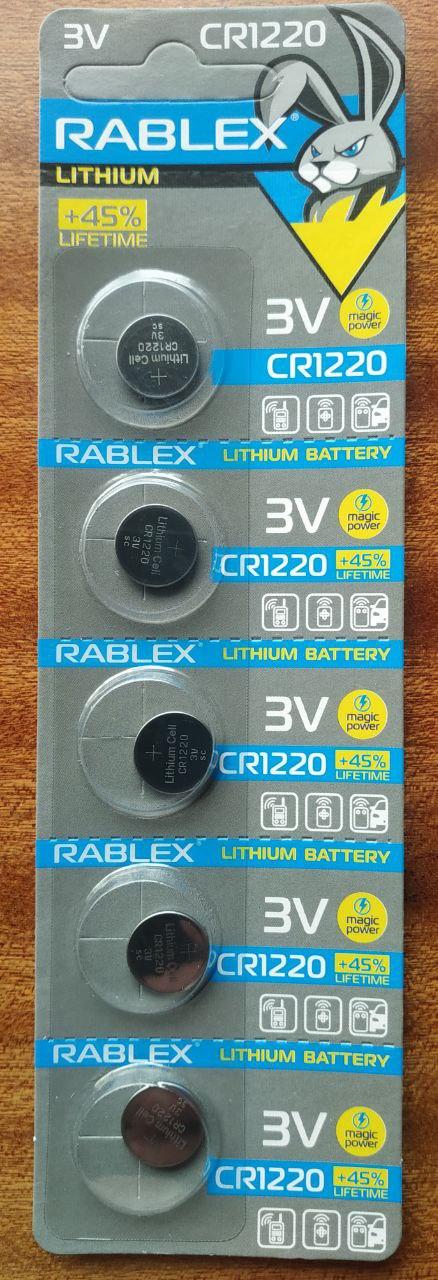 Батарейка літієва Rablex CR1220 5pcs BLISTER CARD, фото 1