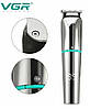 Машинка для стрижки VGR V-101 5 Вт 4 насадки Сріблястий, фото 5