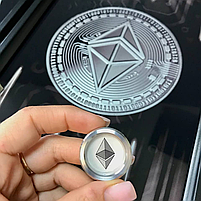 Нарди скляні Bitcoin фішки з латуні (срібні та золоті) 61×27×5см подарунокові, фото 7