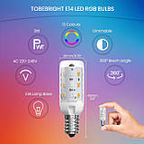 Світлодіодні лампи TobeBright 2W E14 RGB, що змінюють колір, E14 затемнення капсульний світлодіодний пульт дистанційного керування, фото 3
